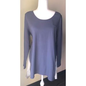 SOFT SURROUNDINGS High-Low Watercolor Back Shirt